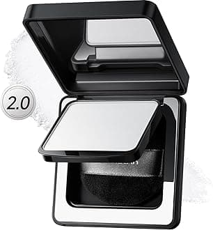 2.0 Black Magnet Soft Focus Powder, Waterproof Translucent Pressed Setting Powder, 24H Longlasting Talc-Free Face Powder, Oil Control Compact Makeup,01 Translucent For Dry&Com Skin, 0.28Oz
