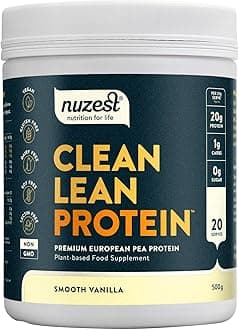 – Vegan Protein Powders by Nuzest - Clean Lean Protein - Smooth Vanilla - Plant Based Pea Protein Shake - Low Calorie & Low Carb - Gluten Free - Dairy Free - 500g (20 Servings)