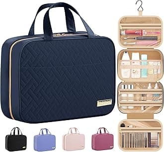 HOTOR Travel Toiletry Bag w/Hanging Hook - Spacious Toiletry Bag Essentials for Women & Men, Makeup Bag/Big Comparment, Waterproof for Travel Accessories, Medium, Navy Blue