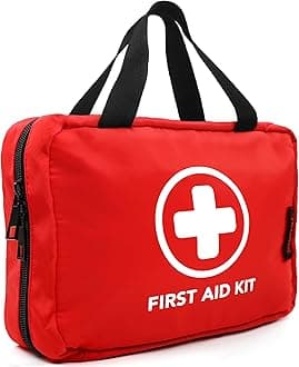 330 Piece First Aid Kit, Premium Waterproof Compact Trauma Medical Kits for Any Emergencies, Ideal for Home, Office, Car, Travel, Outdoor, Camping, Hiking, Boating (Red)