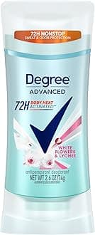 Degree Advanced Antiperspirant Deodorant 72-Hour Sweat and Odor Protection White Flowers and Lychee Antiperspirant Deodorant For Women with MotionSense Technology 2.6 OZ