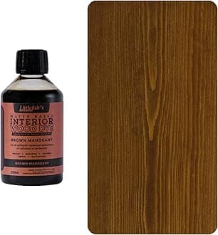 Wood Stain Water Based - 8.5oz/250ml - Indoor Furniture Stain Light & Dark Finishes - Special Non Toxic & Eco Friendly Formula - Wood Stain for Crafts - Color: Brown Mahogany