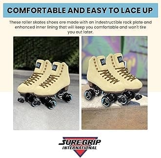 - Sure-Grip Boardwalk Unisex Outdoor Roller Skates with Retro Leather Boots and 82A Wheels
