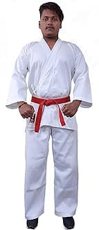 Be Win Martial Art Karate Uniform For Junion & Senior Poly-Cotton Drill Fabric (White, 44")