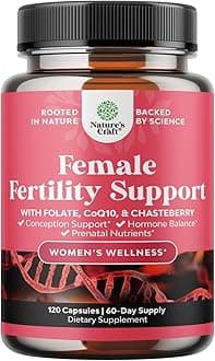 Female Fertility Supplement with Prenatal Multivitamins - Fertility Support with Prenatal Choline Inositol Folate Chasteberry and CoQ10 Fertility Blend for Women to Promote Conception - 120 Count