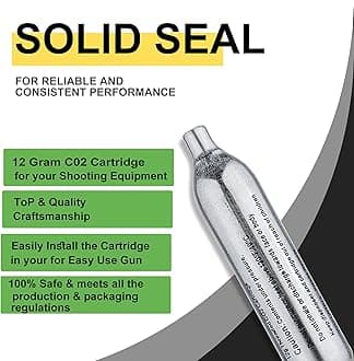 KONG MING CAR 8 Gram / 12 Gram CO2 Cartridges, Non-Threaded,High-Grade CO2 Cylinder CO2 Cartridges for Paintball Guns,Pellet Guns, BB Guns and Airsoft Guns