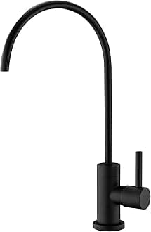 Black Water Filter Faucet - 100% Lead-Free Brass RO Faucet, 360° Swivel Drinking Water Faucet for Kitchen Sink, Compatible with Reverse Osmosis & Under Sink Filtration Systems