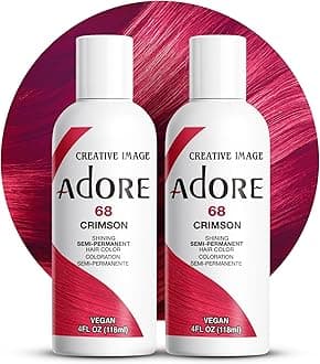 Adore Semi-Permanent Haircolor #068 Crimson 4 Ounce (118ml) (2 Pack)