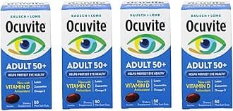Ocuvite 50+ Eye Vitamin & Mineral Supplement, Multivitamin for Vision & Ocular Health with Omega-3, Zinc, Vitamins C & E, Lutein & Zeaxanthin, Zinc Supplements for Women and Men, 50 Softgels - 4 Pack
