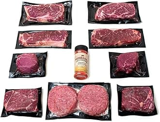 Aged Angus Filet Mignon Top Sirloin NY Strip Ribeye and Premium Ground Beef by Nebraska Star Beef - All Natural Hand Cut and Trimmed - Steak Gift Packages Delivered to Your Door