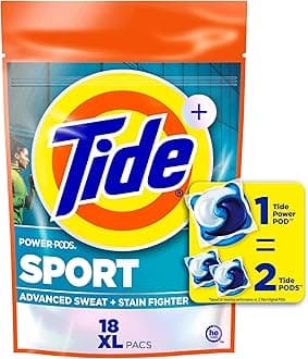 Power Pods Laundry Detergent Pacs with Febreze Sport, 18 Count, Febreze Freshness with Sport Odor Defense, Tide Pods Laundry Detergent, Detergent Pods