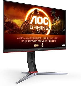 AOC Gaming 24G2SP - 24 Inch FHD Monitor, IPS, 1ms, FreeSync Premium, Gsync Compatible, Height Adjust, Low Input lag, Game modes (1920 x 1080 @@ 165Hz, 250 cd/m, HDMI 1.4 x 2 / Display Port)