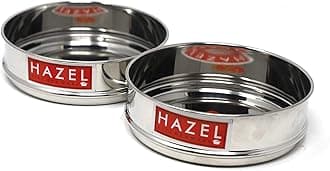 Hazel Stainless Steel Stackable Seperator, Cooker Dabba for 5 Ltr Pressure Cooker - 16 cm, Set of 2