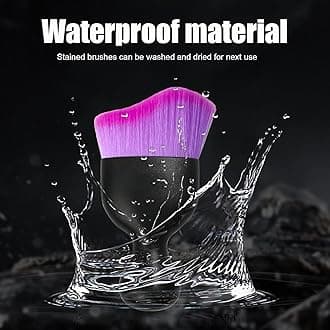 Ziciner Car Detailing Brush, Curved Soft Bristles Auto Removal Dust Collectors, Universal Vehicle Dashboard, Air Conditioner Vents etc Interior Cleaning Tool Accessories (Double Purple)