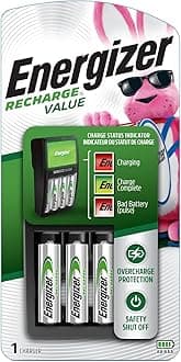 Energizer NiMH Charger + 4 AA NiMH - battery chargers (Indoor, Nickel Metal Hydride, AA, AAA, Nickel-Metal Hydride (NiMH), AA, 50/60)