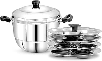 Pigeon Stainless Steel Hot 16 Idly Pot with Steamer - Silver