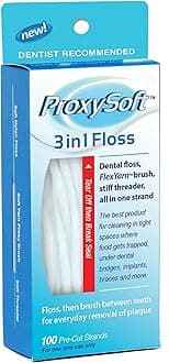 1 x Proxysoft (previously thorntons) 3-in-1 floss - 100 strands per pack