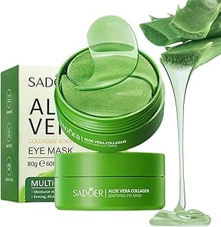 Aloe Vera Eye Mask, 60 PCS Under Eye Patches for Dark Circles & Puffiness, Aloe Collagen Soothing Eye Mask Reduces Eye Bags & Wrinkles, Firm Eye Skin - Pure Natural Material Extraction