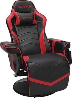 RSP-900 Racing Style, Reclining Gaming Chair, 35.04" - 51.18" D x 30.71" W x 37.01" - 44.88" H, Leather, Red