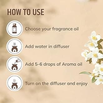 Aromahpure Fragrance Oil | 15ml | Jasmine Aroma Oil for Home Fragrance | Best for Aromatherapy | Helps in Concentration & Meditation | Used in Diffusers, Candles, Air Fresheners, Soaps