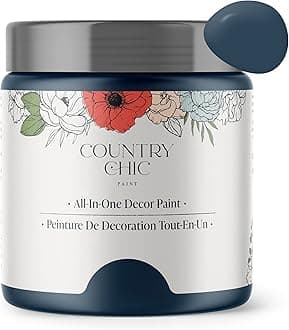 Country Chic All-in-One Chalk Paint for Furniture, Cabinets, Home Decor, Eco-Friendly, Matte Finish, Built-In Primer & Top Coat for Wood, Metal - Starstruck (Navy Blue) - 4 oz (118 ml)