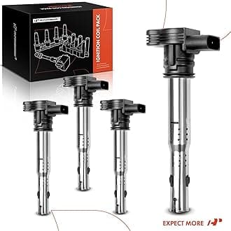 A-Premium Ignition Coils Pack for Audi A3 A4 A5 A6 Quattro Allroad Q5 Volkswagen Beetle Golf Jetta Passat 2.0L 2.5L Turbo Only 4-PC Set