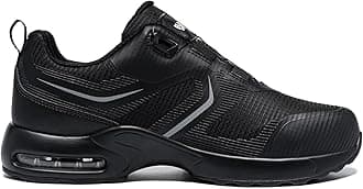 DYKHMILY Lightweight Steel Toe Shoes for Men Air Cushion Safety Shoe Comfortable Work Breathable Pull On Sneakers Slip Resistant (9, Pull On Black/180)