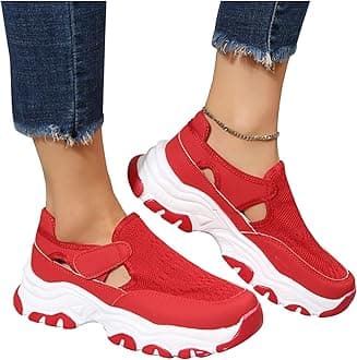 EEUK Orthopedic Diabetic Walking Sneakers 2023 Fashion, Comfy Canvas Shoes Women Fashion Trainers Womens Fly Woven Breathable Walking Shoes Breathable Mesh Shoes(Size:US 9.5-10,Color:Ed)