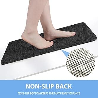 Non-Slip Bathtub Mat, Anti Slip Shower Mat, Fast Drying Bathtub Mats, Foot Scrubber Mat, Anti Slip Mat for Tub, Floor, Bathroom, Kitchen, Home, Hotel (Black 24"×16")