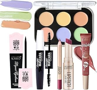 Joyeee Makeup Gift Set, 6PCS Full Kit Come with Concealer Palette Lipstick Eyeliner Mascara Blush, for Face Eyes Lip Makeup, Complete Starter Bundle for Women and Girls, Portable Beauty Travel Package