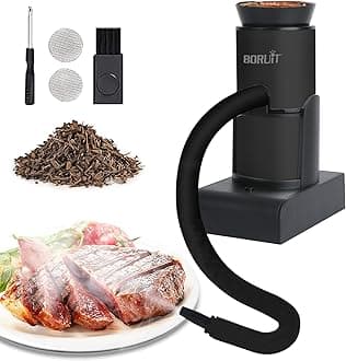 BORUiT SK305 Smoking Gun, Portable Handheld Smoke Infuser,Cocktail Smoker, Food Smoker Kit for Any Meat Cocktail Cheese BBQ Steak Beef, Sausage, Vegetable Salad,Drinks,Smoking Accessories (Black)