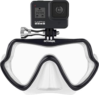 OCTOMASK - Frameless Dive Mask w/Mount for All GoPro Hero Cameras for Scuba Diving, Snorkeling, Freediving