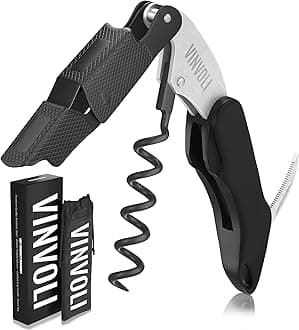 Vinvoli Professional Waiters Corkscrew - Multi-Functional 3-in-1 Cork Screw Bottle Opener - Wine Key With Wine Foil Cutter