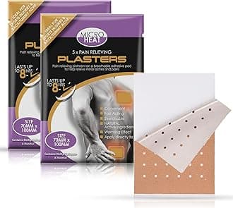 Pain Relief Patches | Pack of 10 Plasters for Calming Aches and Pains | Adhesive Heat Patches with Natural Ingredients | Easy to Use and Lasts for 8 Hours | Ideal for Joint and Muscle Pains