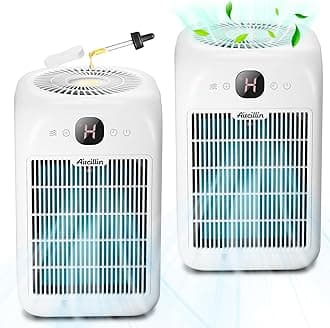 Aircillin Air Purifiers for Bedroom, Air Purifiers for Home, Quiet Air Cleaner with 24dB Sleep Mode, H13 HEPA Filter for Pollen, Smoke, Pet Dander, Dust, White (2 Pack)