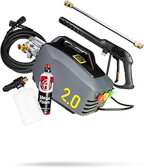 Adam's Polishes Active Pressure Washer 2.0 & Mega Foam Car Soap (5 Item) Powerful, Lightweight, Portable Electric Pressure Washer Sprayer | 1800 PSI, 2.0 GPM | for Car Home Auto Patio RV Motorcycle