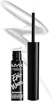 NYX PROFESSIONAL MAKEUP Epic Wear Metallic Liquid Liner, Long-Lasting Waterproof Eyeliner - Silver Metal