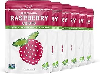 Nature’s Turn Freeze-Dried Raspberry Crisps – Healthy, Gluten-Free, Crispy & Delicious, Plant-Based Snack, Ideal for Cereal, Smoothies, School Lunches, & On-the-Go, Bags of 6 (1.2 oz Each)