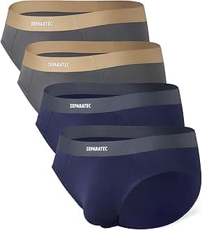 SeparatecMen's Underwear Briefs Bamboo Rayon Breathable Tagless Underpants Dual Pouch Stylish Multicolours 3 Pack