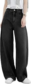 Women Hip Hop Baggy Jeans Wide Leg Mid-Low Waist Jeans Loose Boyfriends Jeans 90s Vintage Denim Pants