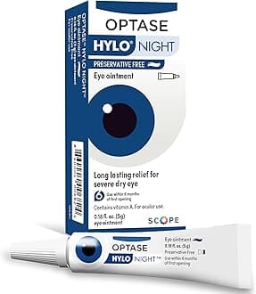 OptaseHYLO Night Eye Ointment - Long-Lasting Nighttime Eye Ointment for Dry Eyes - Phosphate & Preservative Free - Gentle, Well Tolerated Lubricant - .18 oz