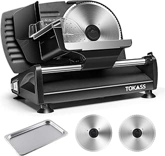 Meat Slicer, 200W Electric Food Slicer with 2 Removable 7.5" Stainless Steel ...
