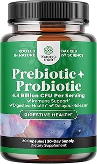 Prebiotics and Probiotics Gut Health Supplement-Super Potent Digestive Health Acidophilus Probiotic Capsules with Men & Womens Probiotics & Prebiotics for Colon Digestive Support and Immunity 60ct