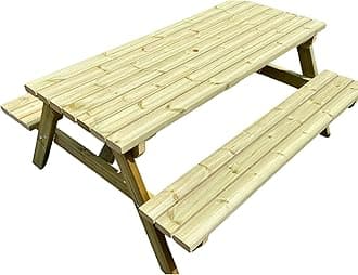 MG Timber Heavy Duty Premium, A-frame Picnic table, Bench. Made From Pressure Treated Swedish Redwood (Round Corners, 4FT)