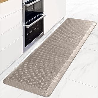 HappyTrends Kitchen Runner Rugs Anti-Fatigue mats - 3/4 Inch Thick Non Slip Waterproof Ergonomic Comfort Mat for Kitchen, Floor Home, Office, Sink, Laundry (17.3"x 60",Khaki)