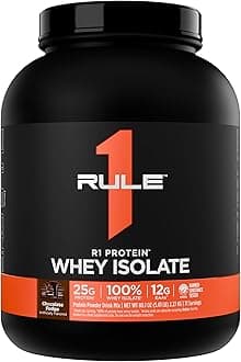 Rule1 Proteins, R1 Protein - Chocolate Fudge, 25g Fast-Acting, Super-Pure 100% Isolate and Hydrolysate Protein Powder with 6g BCAAs for Muscle Growth and Recovery, 5lbs
