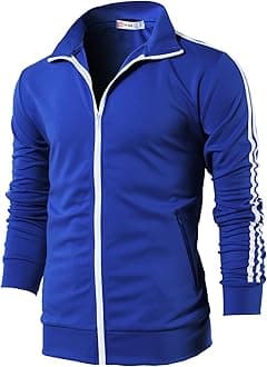 H2H Mens Active Slim Fit Track Lightweight Jacket Zip-up Long Sleeve Training Basic Designed