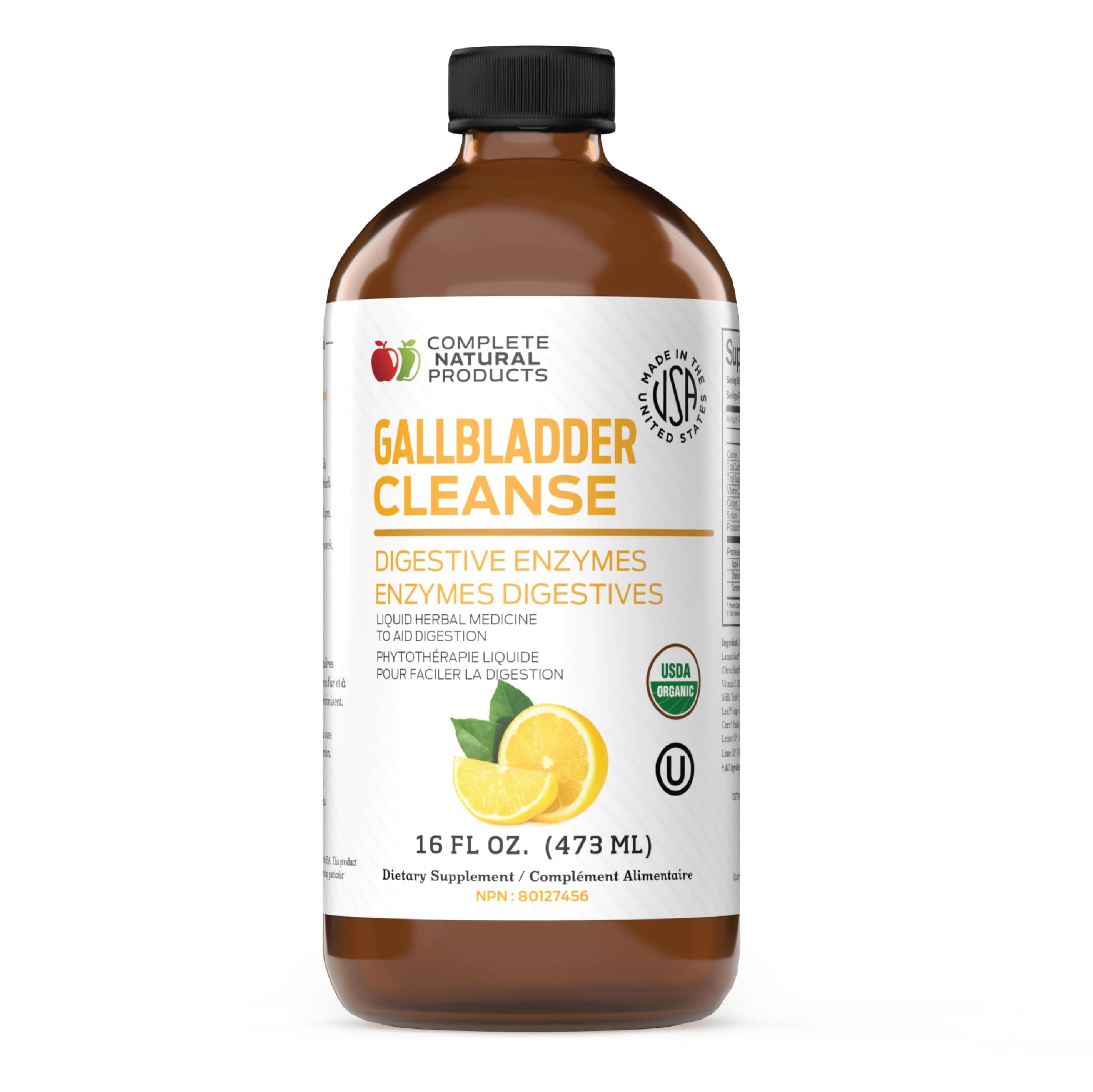 Gallbladder Support Liquid 16oz Supplement - Apple Cider Vinegar Formula with Turmeric Beet Milk Thistle Enzymes, Digestive Cleanse Aid for Liver Health, USA Made Kosher