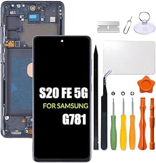 Replacement for Samsung Galaxy S20 FE 5G LCD Screen With Frame INCELL for Samsung S20FE SM-G781 G781B G781U G781F/DS Touch Screen Digitizer Assembly LCD Display with Repair kit(No Figerprint Function)