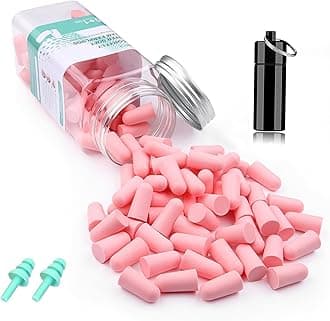 Soft Foam Ear Plugs for Sleep, 122 Pcs 38 dB Highest SNR, Ear Plugs for Sleeping Noise Cancelling, Reusable Comfortable Hearing Protection Foam Earplugs for Sleep, Snoring, Work, Lound Noise